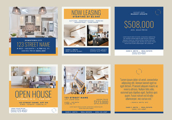 Gold Realtor Social Media Post Layout Set