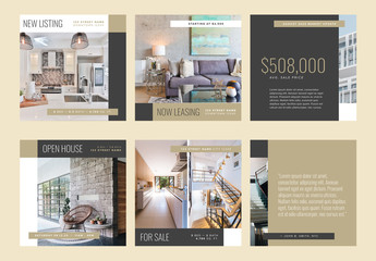 Bronze Realtor Social Media Post Layout Set