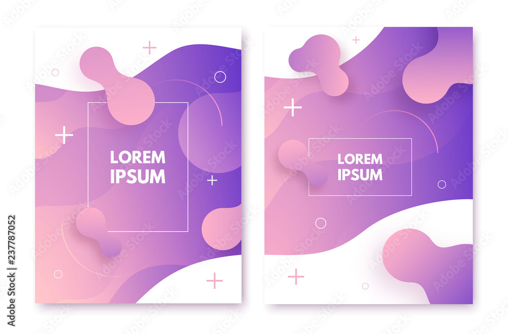 Poster Fluid style poster. Dynamic shapes composition. 