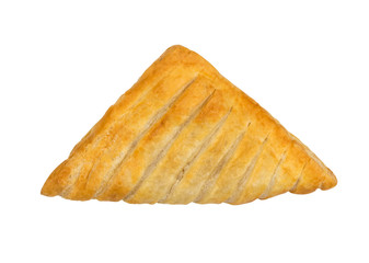 Sweet braided puff pastry or pate feuilletee isolated