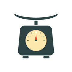 Kitchen Scale Icon. Kitchen measuring device. Vector weight scale icon on a white background. Vector illustration.