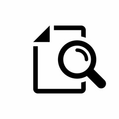 Document search vector icon, search file symbol.