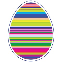 Paper card template with multicolor striped easter egg