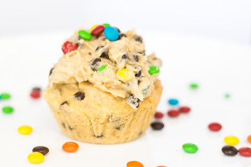 Chocolate Chip Peanut Butter Cupcake with Cookie Dough Frosting