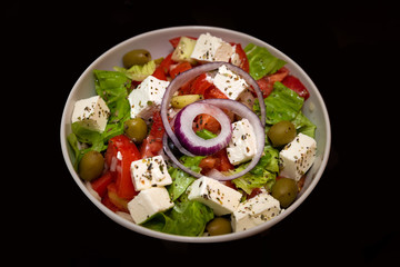 Greek mixed meal salad in a bowl