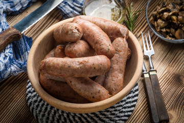 Boiled white sausage.