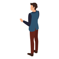 Man avatar isometric concept