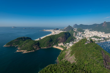 Aerial View of Rio de Janeiro Coast on a Beautiful Sunny Day