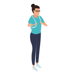 Woman isometric concept