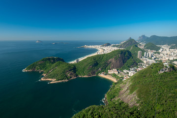 Fototapeta na wymiar Aerial View of Rio de Janeiro Coast on a Beautiful Sunny Day