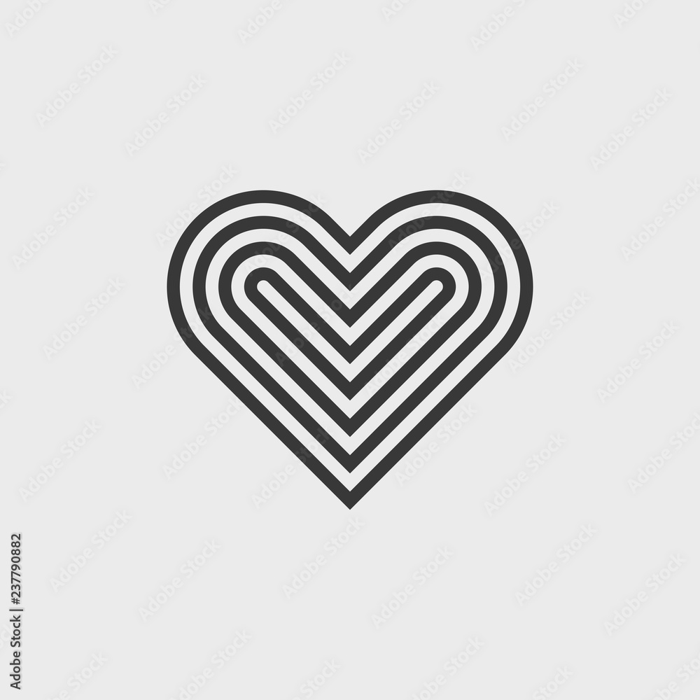 Poster vector linear heart symbol. icon for your design.