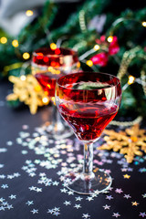 Christmas drinks in glasses	