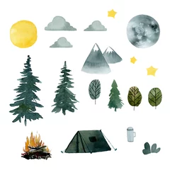 Poster Im Rahmen Camping im Wald © Noli Molly