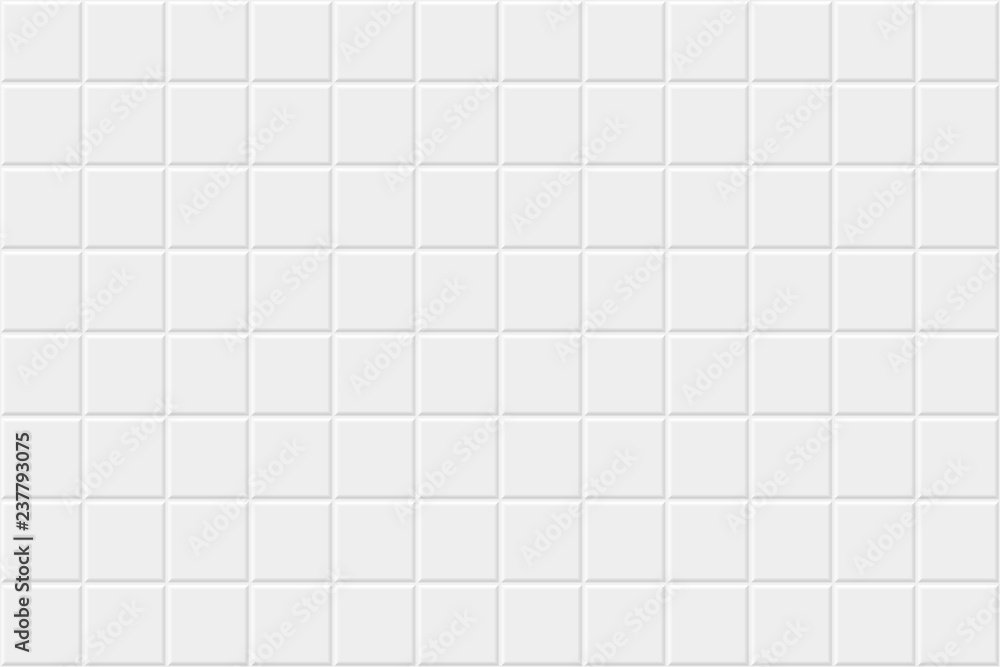 Poster White horizontal background with tiles. Vector seamless pattern.