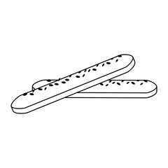 Baguettes french breads black and white