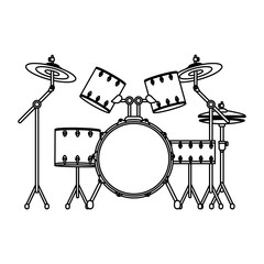 Drum music instrument black and white
