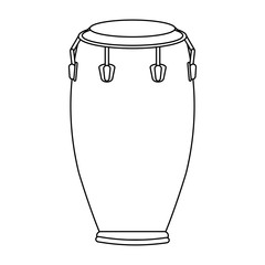 African drum music instrument black and white