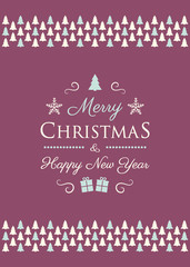 Concept of Christmas background with ornaments and wishes. Vector.