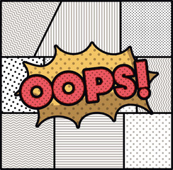expression bubble with oops pop art style