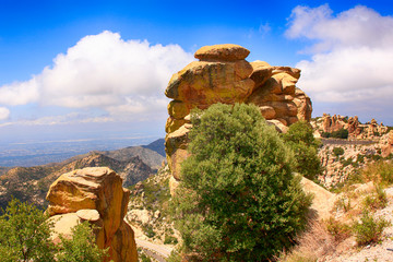 Hoodoo rock formations in the Mount Lemmon mountains of Arizona