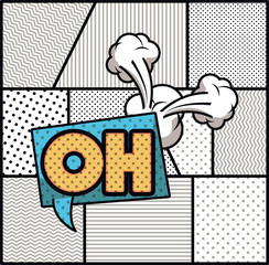 expression bubble with oh pop art style