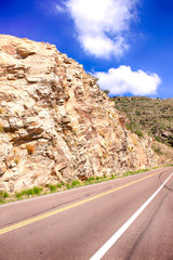 Winding road up to the top of Mount Lemmon, some 9,159ft above sea level in Arizona