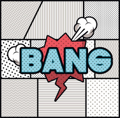 expression bubble with bang pop art style