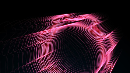 Abstract 3D big data visualization. Cybernetic machine, mechanism. Complexity and data flood of modern digital age. 3D rendering.