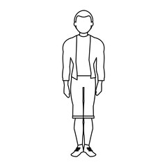 Young handsome man in black and white