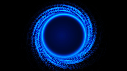 Abstract 3D big data visualization. Abstract futuristic 3D speed tunnel warp. Complexity and data flood of modern digital age. 3D rendering.