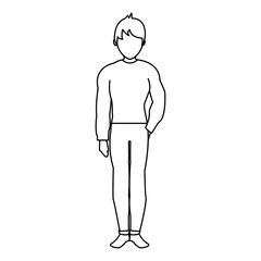 Young handsome man in black and white