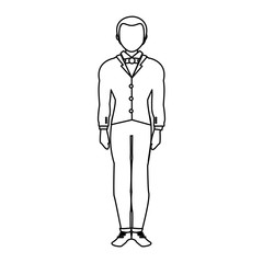 Young handsome man in black and white