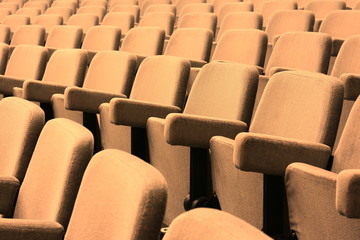 Naklejka premium Empty rows of theater or movie seats.