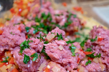 Meat loaf in a mixing bowl