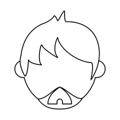 Man faceless head in black and white
