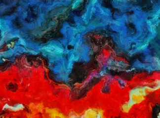 Detailed close-up grunge clouds abstract background. Dry brush strokes hand drawn oil painting on canvas texture. Creative simple pattern for graphic work, web design or wallpaper.