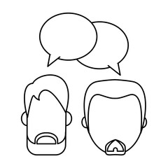 Couple talking avatar in black and white