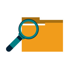 magnifying glass on folder