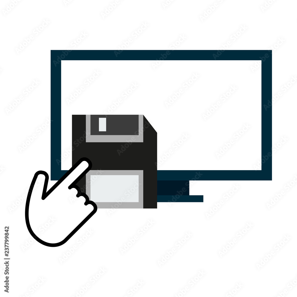 Poster computer with diskette and cursor