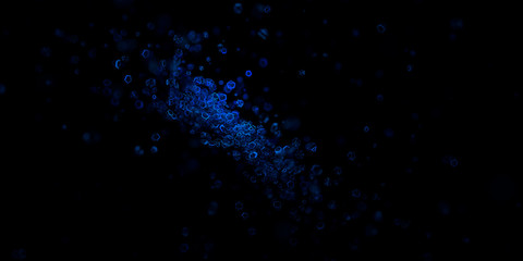 Abstract 3d rendering of geometric particles. Futuristic molecular structure concept. Modern scientific background design