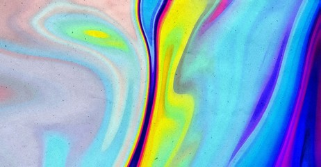 Abstract marble acrylic background. Watercolor swirl texture. Psychedelic vortex crazy art. Unusual waves design pattern. Warm and very bright colors.