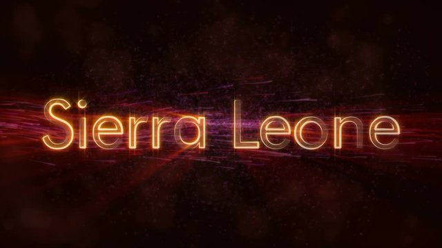 Sierra Leone - Shiny looping country name text animation