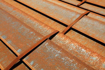 steel plate banding piled up together