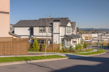 Fototapeta premium Row of houses in Willsonville Oregon.
