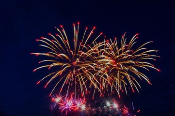 Fireworks celebration of Christmas and New Year