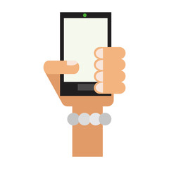 Hand holding smartphone