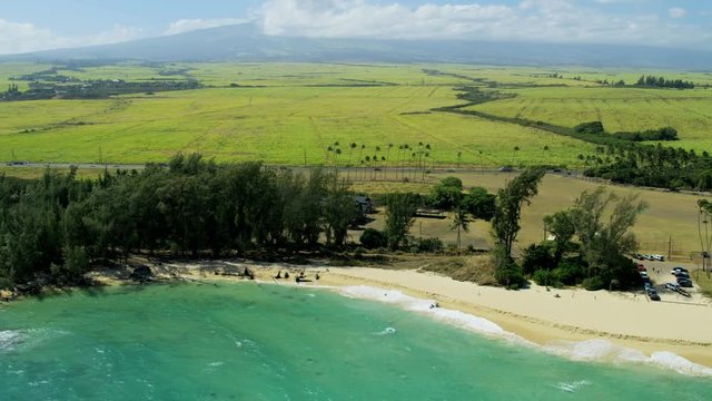 Aerial view of Baldwin Beach Park Maui USA