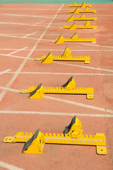 Starting blocks in the plastic