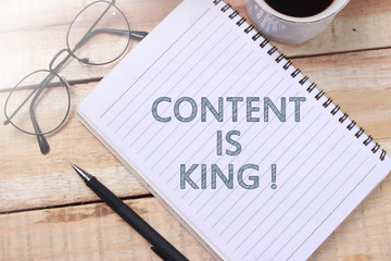Content is King, Motivational Internet Social Media Words Quotes Concept