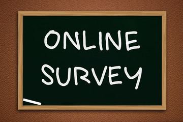 Fototapeta premium Online Survey, Motivational Business Internet Marketing Words Quotes Concept